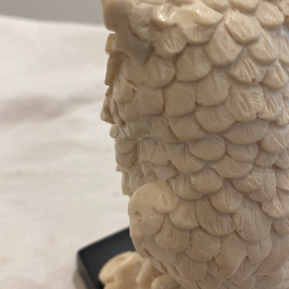 Vintage A. Santini  Owl Sculpture on Black Base - Made in Italy Signed - Picture 8 of 11